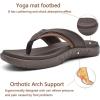 imageKuaiLu Mens Sport Flip Flops Comfort Orthotic Thong Sandals with Plantar Fasciitis Arch Support Outdoor Summer Beach Size 715Brown