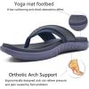 imageKuaiLu Mens Sport Flip Flops Comfort Orthotic Thong Sandals with Plantar Fasciitis Arch Support Outdoor Summer Beach Size 715Dark Blue
