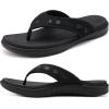 imageKuaiLu Mens Sport Flip Flops Comfort Orthotic Thong Sandals with Plantar Fasciitis Arch Support Outdoor Summer Beach Size 715Fashion Black
