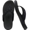 imageKuaiLu Mens Sport Flip Flops Comfort Orthotic Thong Sandals with Plantar Fasciitis Arch Support Outdoor Summer Beach Size 715Fashion Black