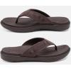 imageKuaiLu Mens Sport Flip Flops Comfort Orthotic Thong Sandals with Plantar Fasciitis Arch Support Outdoor Summer Beach Size 715Fashion Brown