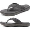 imageKuaiLu Mens Sport Flip Flops Comfort Orthotic Thong Sandals with Plantar Fasciitis Arch Support Outdoor Summer Beach Size 715Fashion Grey