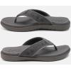 imageKuaiLu Mens Sport Flip Flops Comfort Orthotic Thong Sandals with Plantar Fasciitis Arch Support Outdoor Summer Beach Size 715Fashion Grey