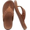 imageKuaiLu Mens Sport Flip Flops Comfort Orthotic Thong Sandals with Plantar Fasciitis Arch Support Outdoor Summer Beach Size 715Fashion Khaki
