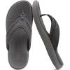 imageKuaiLu Mens Sport Flip Flops Comfort Orthotic Thong Sandals with Plantar Fasciitis Arch Support Outdoor Summer Beach Size 715Grey