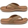 imageKuaiLu Mens Sport Flip Flops Comfort Orthotic Thong Sandals with Plantar Fasciitis Arch Support Outdoor Summer Beach Size 715Khaki