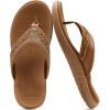 imageKuaiLu Mens Sport Flip Flops Comfort Orthotic Thong Sandals with Plantar Fasciitis Arch Support Outdoor Summer Beach Size 715Khaki