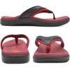 imageKuaiLu Mens Sport Flip Flops Comfort Orthotic Thong Sandals with Plantar Fasciitis Arch Support Outdoor Summer Beach Size 715Red Black