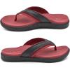 imageKuaiLu Mens Sport Flip Flops Comfort Orthotic Thong Sandals with Plantar Fasciitis Arch Support Outdoor Summer Beach Size 715Red Black