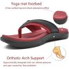 imageKuaiLu Mens Sport Flip Flops Comfort Orthotic Thong Sandals with Plantar Fasciitis Arch Support Outdoor Summer Beach Size 715Red Black