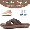 imageKuaiLu Womens Fashion Orthotic Slides Ladies Lightweight Athletic Yoga Mat Sandals Slip On Thick Cushion Slippers Sandals With Comfortable Plantar Fasciitis Arch SupportBrown