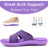imageKuaiLu Womens Fashion Orthotic Slides Ladies Lightweight Athletic Yoga Mat Sandals Slip On Thick Cushion Slippers Sandals With Comfortable Plantar Fasciitis Arch SupportPurple