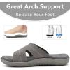 imageKuaiLu Womens Fashion Orthotic Slides Ladies Lightweight Athletic Yoga Mat Sandals Slip On Thick Cushion Slippers Sandals With Comfortable Plantar Fasciitis Arch SupportGrey