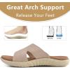 imageKuaiLu Womens Fashion Orthotic Slides Ladies Lightweight Athletic Yoga Mat Sandals Slip On Thick Cushion Slippers Sandals With Comfortable Plantar Fasciitis Arch SupportTan Beige