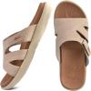 imageKuaiLu Womens Fashion Orthotic Slides Ladies Lightweight Athletic Yoga Mat Sandals Slip On Thick Cushion Slippers Sandals With Comfortable Plantar Fasciitis Arch SupportTan Beige
