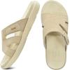 imageKuaiLu Womens Fashion Orthotic Slides Ladies Lightweight Athletic Yoga Mat Sandals Slip On Thick Cushion Slippers Sandals With Comfortable Plantar Fasciitis Arch SupportBeige