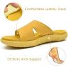 imageKuaiLu Womens Fashion Orthotic Slides Ladies Lightweight Athletic Yoga Mat Sandals Slip On Thick Cushion Slippers Sandals With Comfortable Plantar Fasciitis Arch SupportYellow
