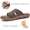 imageKuaiLu Womens Fashion Orthotic Slides Ladies Lightweight Athletic Yoga Mat Sandals Slip On Thick Cushion Slippers Sandals With Comfortable Plantar Fasciitis Arch SupportBrown