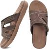 imageKuaiLu Womens Fashion Orthotic Slides Ladies Lightweight Athletic Yoga Mat Sandals Slip On Thick Cushion Slippers Sandals With Comfortable Plantar Fasciitis Arch SupportBrown