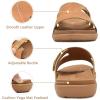 imageKuaiLu Womens Fashion Orthotic Slides Ladies Lightweight Athletic Yoga Mat Sandals Slip On Thick Cushion Slippers Sandals With Comfortable Plantar Fasciitis Arch SupportKhaki