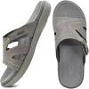 imageKuaiLu Womens Fashion Orthotic Slides Ladies Lightweight Athletic Yoga Mat Sandals Slip On Thick Cushion Slippers Sandals With Comfortable Plantar Fasciitis Arch SupportGrey