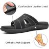 imageKuaiLu Womens Fashion Orthotic Slides Ladies Lightweight Athletic Yoga Mat Sandals Slip On Thick Cushion Slippers Sandals With Comfortable Plantar Fasciitis Arch SupportBlack