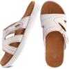 imageKuaiLu Womens Fashion Orthotic Slides Ladies Lightweight Athletic Yoga Mat Sandals Slip On Thick Cushion Slippers Sandals With Comfortable Plantar Fasciitis Arch SupportWhite Khaki