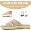 imageKuaiLu Womens Fashion Orthotic Slides Ladies Lightweight Athletic Yoga Mat Sandals Slip On Thick Cushion Slippers Sandals With Comfortable Plantar Fasciitis Arch SupportBeige
