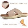 imageKuaiLu Womens Fashion Orthotic Slides Ladies Lightweight Athletic Yoga Mat Sandals Slip On Thick Cushion Slippers Sandals With Comfortable Plantar Fasciitis Arch SupportTan Beige