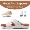 imageKuaiLu Womens Fashion Orthotic Slides Ladies Lightweight Athletic Yoga Mat Sandals Slip On Thick Cushion Slippers Sandals With Comfortable Plantar Fasciitis Arch SupportWhite Khaki