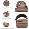 imageKuaiLu Womens Fashion Orthotic Slides Ladies Lightweight Athletic Yoga Mat Sandals Slip On Thick Cushion Slippers Sandals With Comfortable Plantar Fasciitis Arch SupportBrown