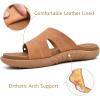 imageKuaiLu Womens Fashion Orthotic Slides Ladies Lightweight Athletic Yoga Mat Sandals Slip On Thick Cushion Slippers Sandals With Comfortable Plantar Fasciitis Arch SupportKhaki