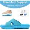 imageKuaiLu Womens Fashion Orthotic Slides Ladies Lightweight Athletic Yoga Mat Sandals Slip On Thick Cushion Slippers Sandals With Comfortable Plantar Fasciitis Arch SupportBlue