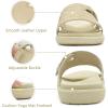 imageKuaiLu Womens Fashion Orthotic Slides Ladies Lightweight Athletic Yoga Mat Sandals Slip On Thick Cushion Slippers Sandals With Comfortable Plantar Fasciitis Arch SupportBeige