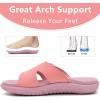 imageKuaiLu Womens Fashion Orthotic Slides Ladies Lightweight Athletic Yoga Mat Sandals Slip On Thick Cushion Slippers Sandals With Comfortable Plantar Fasciitis Arch SupportPink
