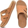 imageKuaiLu Womens Fashion Orthotic Slides Ladies Lightweight Athletic Yoga Mat Sandals Slip On Thick Cushion Slippers Sandals With Comfortable Plantar Fasciitis Arch SupportKhaki