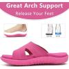imageKuaiLu Womens Fashion Orthotic Slides Ladies Lightweight Athletic Yoga Mat Sandals Slip On Thick Cushion Slippers Sandals With Comfortable Plantar Fasciitis Arch SupportRose Red