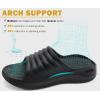 imageKuaiLu Womens Recovery Sandals With Comfortable Plantar Fasciitis SupportLadies Orthotic Open Toe Sport Slides Thick Cushion Reduces Stress on FeetJoints ampamp Back PostExerciseAll Black