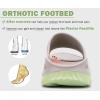 imageKuaiLu Womens Recovery Sandals With Comfortable Plantar Fasciitis SupportLadies Orthotic Open Toe Sport Slides Thick Cushion Reduces Stress on FeetJoints ampamp Back PostExerciseApricot Green