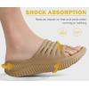 imageKuaiLu Womens Recovery Sandals With Comfortable Plantar Fasciitis SupportLadies Orthotic Open Toe Sport Slides Thick Cushion Reduces Stress on FeetJoints ampamp Back PostExerciseLight Brown