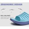 imageKuaiLu Womens Recovery Sandals With Comfortable Plantar Fasciitis SupportLadies Orthotic Open Toe Sport Slides Thick Cushion Reduces Stress on FeetJoints ampamp Back PostExerciseBlue Purple