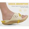 imageKuaiLu Womens Recovery Sandals With Comfortable Plantar Fasciitis SupportLadies Orthotic Open Toe Sport Slides Thick Cushion Reduces Stress on FeetJoints ampamp Back PostExerciseBeige Khaki