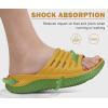 imageKuaiLu Womens Recovery Sandals With Comfortable Plantar Fasciitis SupportLadies Orthotic Open Toe Sport Slides Thick Cushion Reduces Stress on FeetJoints ampamp Back PostExerciseYellow Green