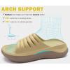 imageKuaiLu Womens Recovery Sandals With Comfortable Plantar Fasciitis SupportLadies Orthotic Open Toe Sport Slides Thick Cushion Reduces Stress on FeetJoints ampamp Back PostExerciseKhaki Brown