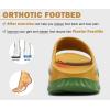 imageKuaiLu Womens Recovery Sandals With Comfortable Plantar Fasciitis SupportLadies Orthotic Open Toe Sport Slides Thick Cushion Reduces Stress on FeetJoints ampamp Back PostExerciseYellow Green