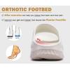 imageKuaiLu Womens Recovery Sandals With Comfortable Plantar Fasciitis SupportLadies Orthotic Open Toe Sport Slides Thick Cushion Reduces Stress on FeetJoints ampamp Back PostExerciseWhite Beige