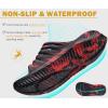 imageKuaiLu Womens Recovery Sandals With Comfortable Plantar Fasciitis SupportLadies Orthotic Open Toe Sport Slides Thick Cushion Reduces Stress on FeetJoints ampamp Back PostExerciseCamo Black Red