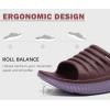 imageKuaiLu Womens Recovery Sandals With Comfortable Plantar Fasciitis SupportLadies Orthotic Open Toe Sport Slides Thick Cushion Reduces Stress on FeetJoints ampamp Back PostExerciseBrown Purple