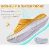 imageKuaiLu Womens Recovery Sandals With Comfortable Plantar Fasciitis SupportLadies Orthotic Open Toe Sport Slides Thick Cushion Reduces Stress on FeetJoints ampamp Back PostExerciseYellow White