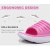 imageKuaiLu Womens Recovery Sandals With Comfortable Plantar Fasciitis SupportLadies Orthotic Open Toe Sport Slides Thick Cushion Reduces Stress on FeetJoints ampamp Back PostExercisePink White